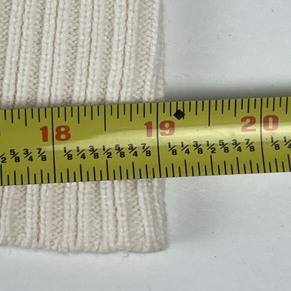 LOFT Sz L Chunky Knit V-neck Cropped Sweater Ivory 4 Button Cardigan - Picture 8 of 9